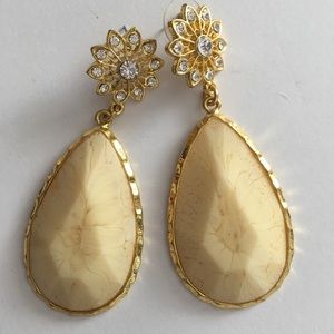 Amrita Singh Faceted Ivory Big Drop Earrings